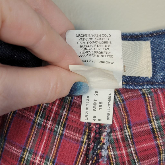 L.L. Bean Flannel Lined Jeans Double L Relaxed Fit Plaid Medium Wash High Rise 4 - Picture 11 of 11